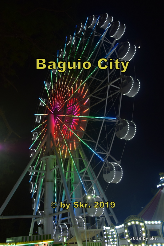 Lety's Transient House in Baguio City - SM - Sky Ranch Baguio City's Amusement Park at night 